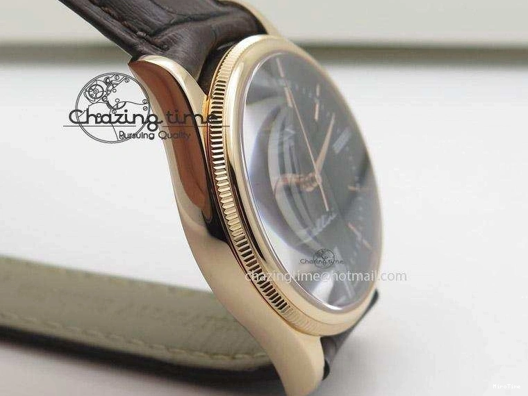 MiroTime 1219 Cellini 50505 RG Black Dial on Brown Leather Strap A2824 BP Maker Premium 4047
